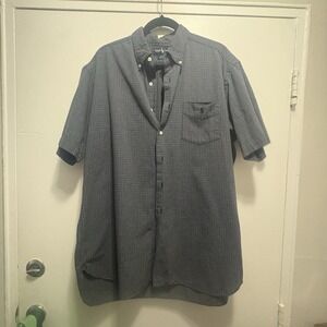 Vtg Polo Ralph Lauren‎ McMeel Shirt Mens L Blue Plaid Short Sleeve 100% Cotton